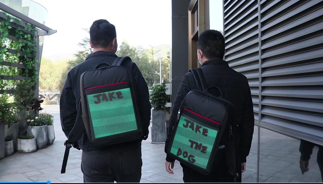 Led backpack,  product ad
