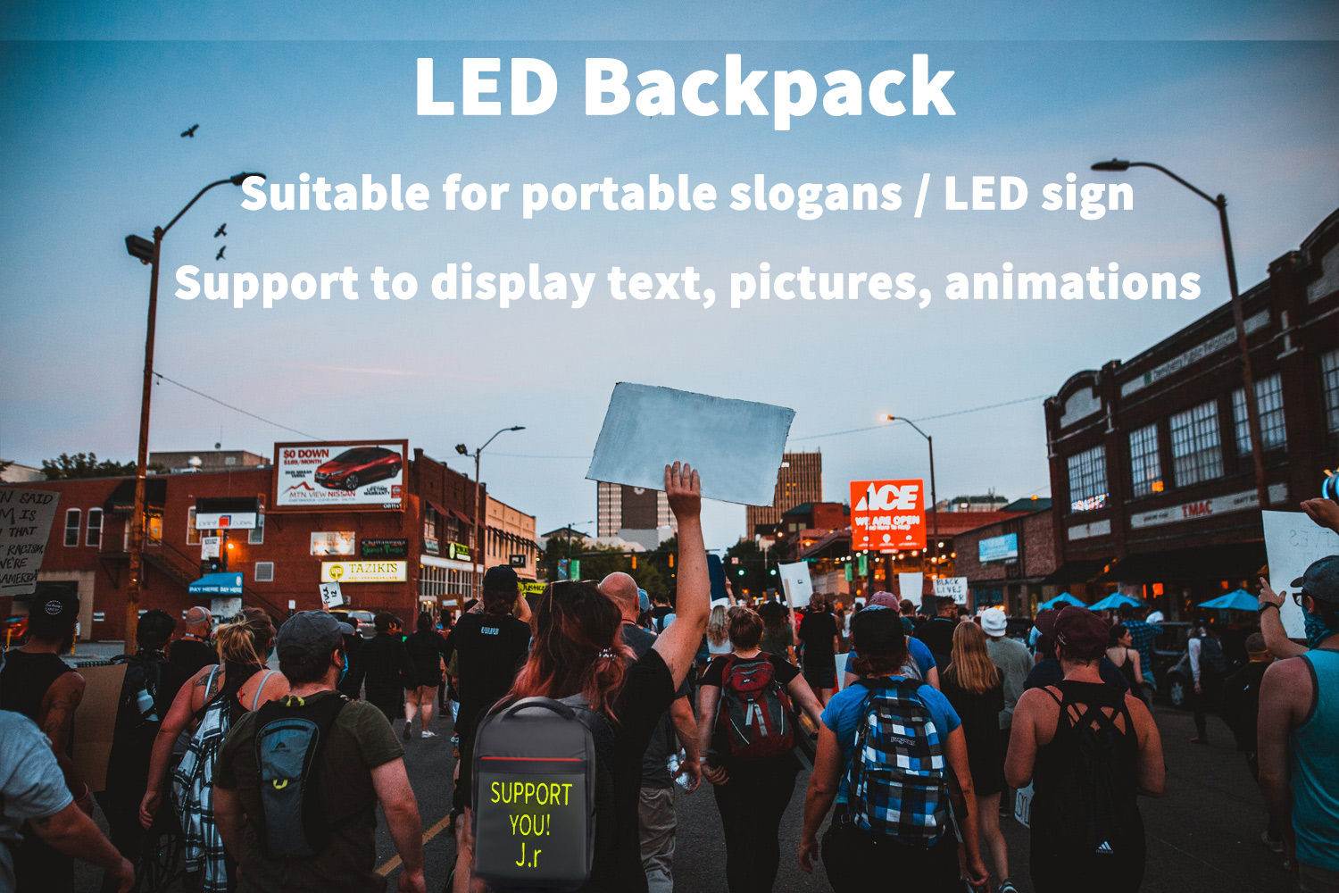 LED backpack usage