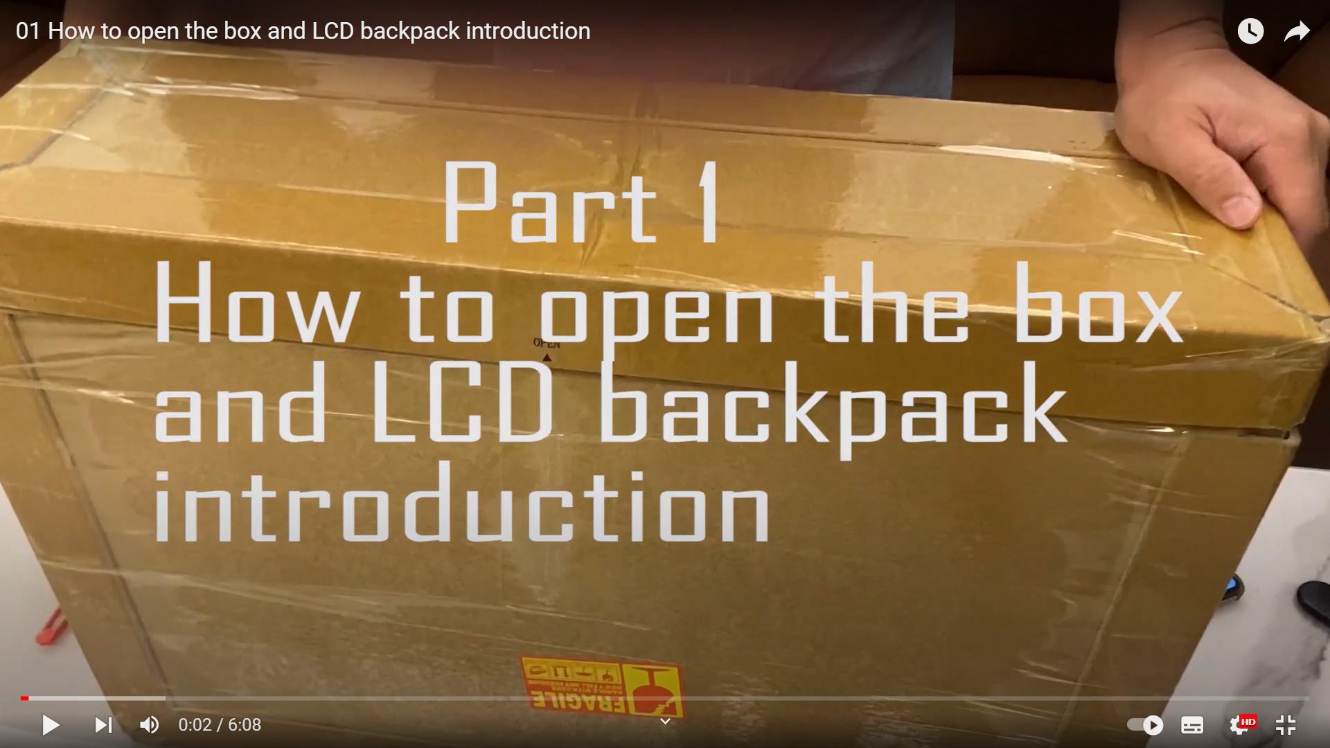 01 How to open the box and LCD backpack introduction