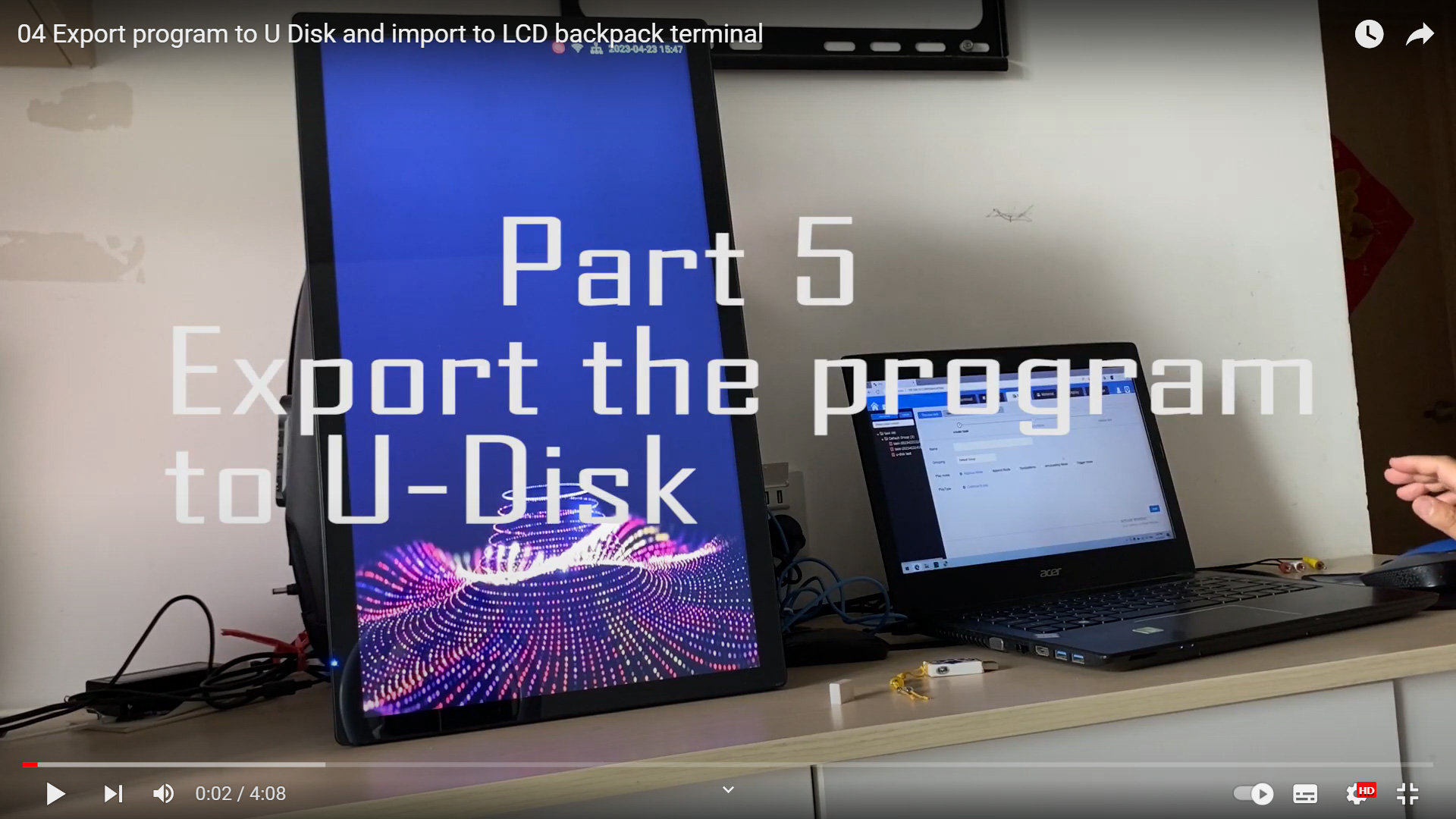 Part  05 Export program to U Disk and import to LCD backpack termina
