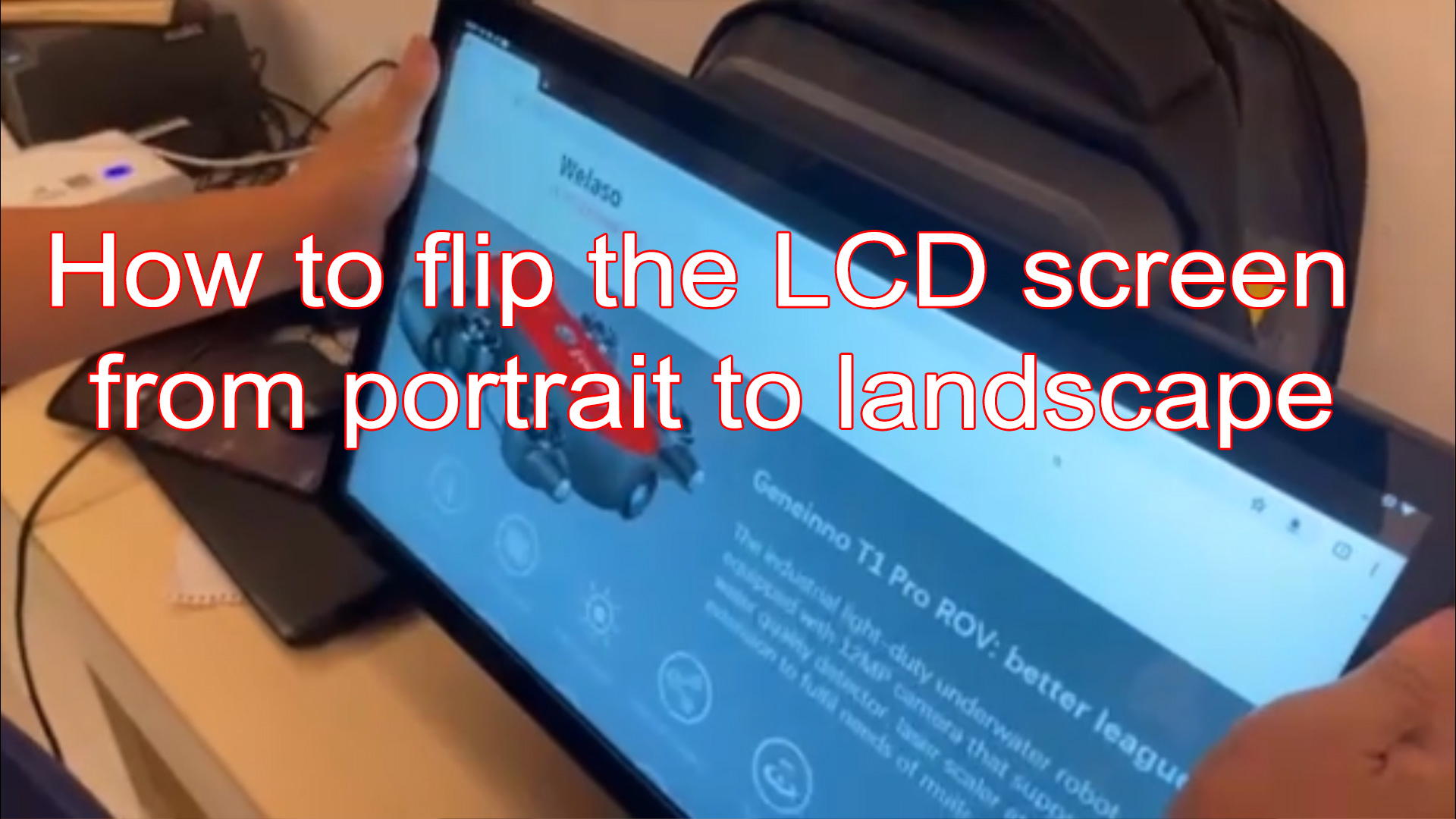How to flip the LCD screen from portrait to landscape